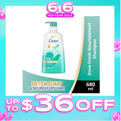 DOVE - Fresh Nourishment Micellar Shampoo 650ml (For Itchy Scalp and Dandruff Prone Hair)