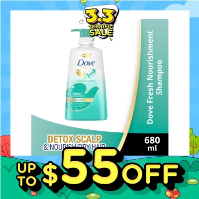 DOVE Dove Fresh Nourishment Micellar Shampoo 650ml (For Itchy Scalp and Dandruff Prone Hair)