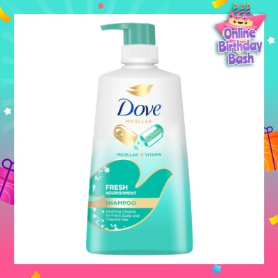DOVE Dove Fresh Nourishment Micellar Shampoo 680ml (For Itchy Scalp and Dandruff Prone Hair)