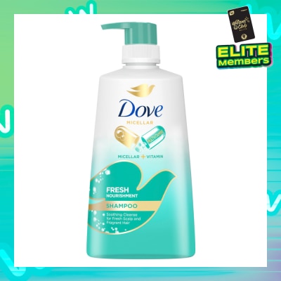 DOVE Dove Fresh Nourishment Micellar Shampoo 650ml (For Itchy Scalp and Dandruff Prone Hair)