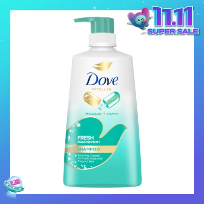 DOVE Dove Fresh Nourishment Micellar Shampoo 650ml (For Itchy Scalp and Dandruff Prone Hair)