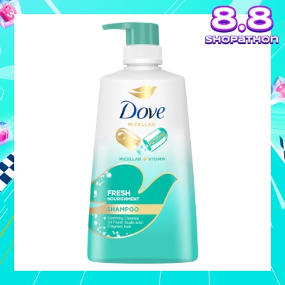 DOVE Dove Fresh Nourishment Micellar Shampoo 650ml (For Itchy Scalp and Dandruff Prone Hair)