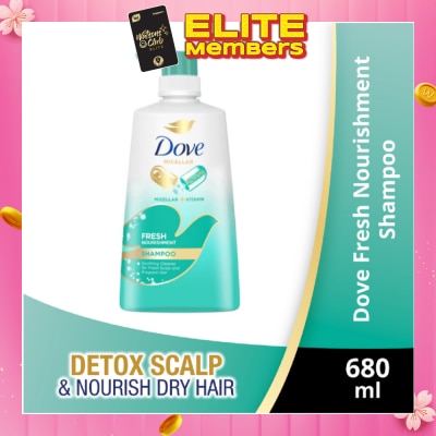 DOVE Dove Fresh Nourishment Micellar Shampoo 650ml (For Itchy Scalp and Dandruff Prone Hair)