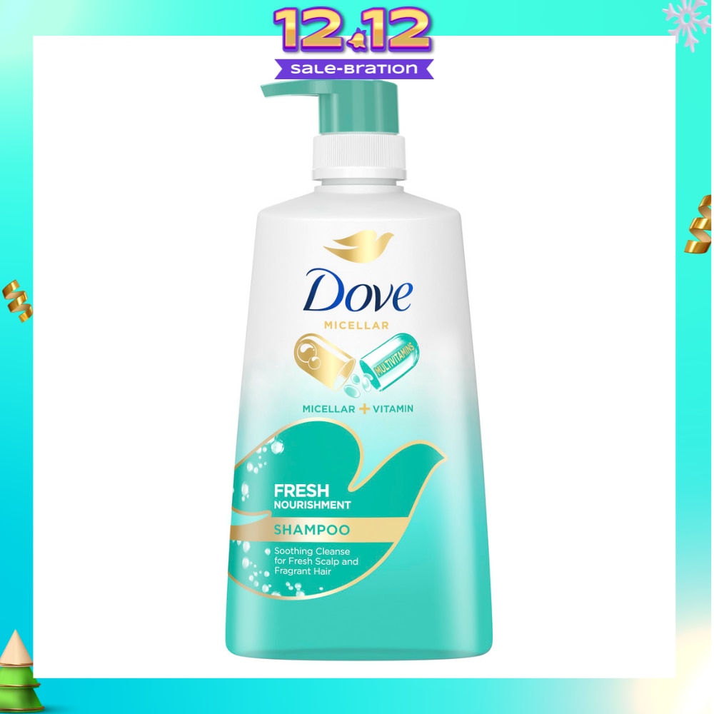 Dove Fresh Nourishment Micellar Shampoo 650ml (For Itchy Scalp and Dandruff Prone Hair)