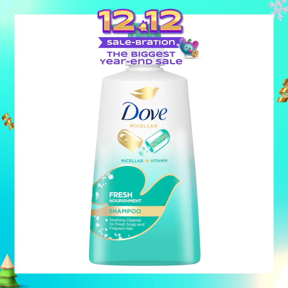 Dove Fresh Nourishment Micellar Shampoo 650ml (For Itchy Scalp and Dandruff Prone Hair)
