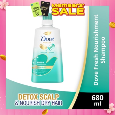 DOVE Dove Fresh Nourishment Micellar Shampoo 650ml (For Itchy Scalp and Dandruff Prone Hair)