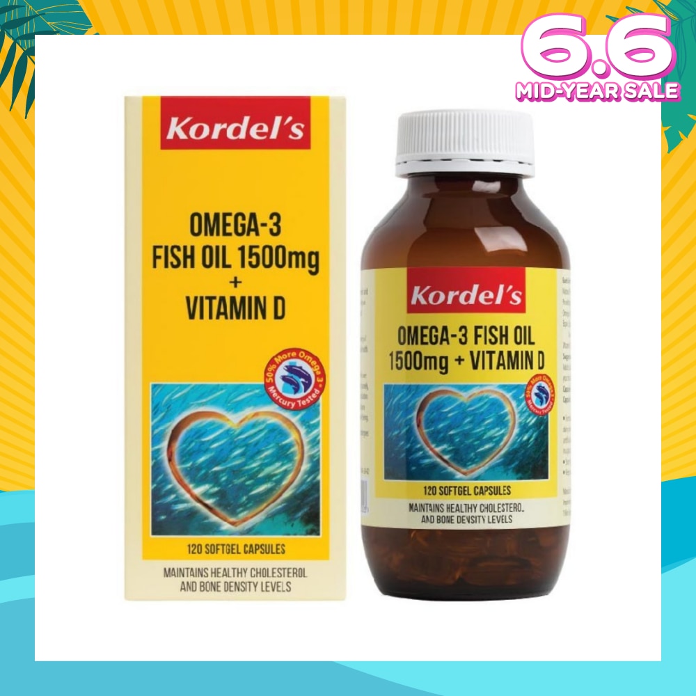 Omega 3 Fish Oil 1500 mg + Vitamin D 120s