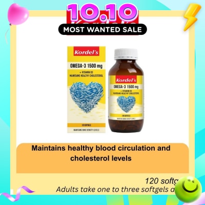 KORDEL'S Omega 3 Fish Oil 1500 mg + Vitamin D 120s image