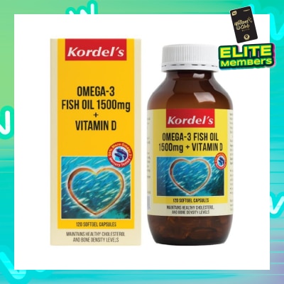 KORDEL'S Omega 3 Fish Oil 1500 mg + Vitamin D 120s