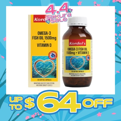 KORDEL'S - Omega 3 Fish Oil 1500 mg + Vitamin D 120s&nbsp;&nbsp;(Expiry: Oct`2026)