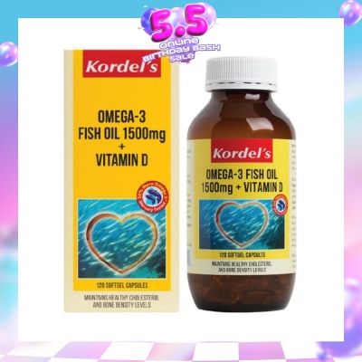 KORDEL'S - Omega 3 Fish Oil 1500 mg + Vitamin D 120s&nbsp;&nbsp;