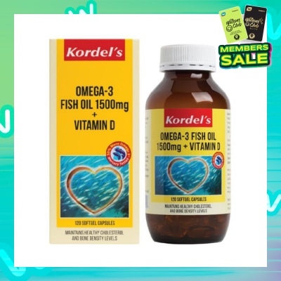 KORDEL'S Omega 3 Fish Oil 1500 mg + Vitamin D 120s