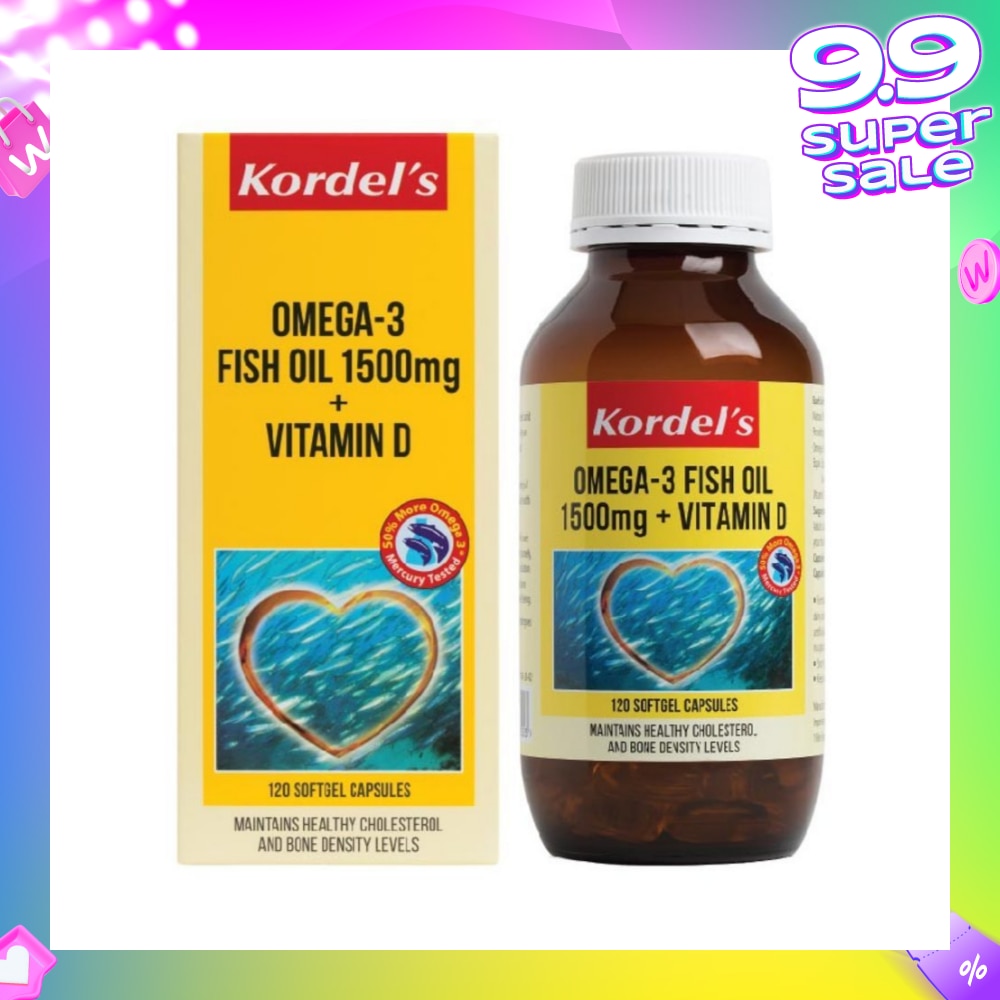 Omega 3 Fish Oil 1500 mg + Vitamin D 120s