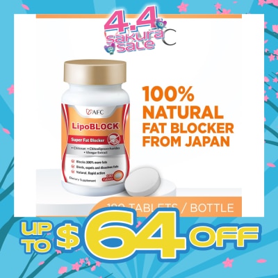 AFC - LipoBLOCK Dietary Supplement (Block Fats & Calories for Healthy Natural Weight Loss & Slimming ) 180s
