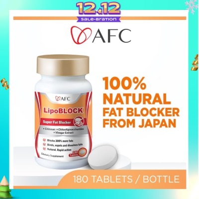 AFC LipoBLOCK Dietary Supplement (Block Fats & Calories for Healthy Natural Weight Loss & Slimming ) 180s