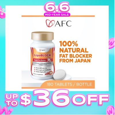 AFC - LipoBLOCK Dietary Supplement (Block Fats & Calories for Healthy Natural Weight Loss & Slimming ) 180s