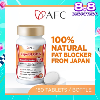 AFC LipoBLOCK Dietary Supplement (Block Fats & Calories for Healthy Natural Weight Loss & Slimming ) 180s