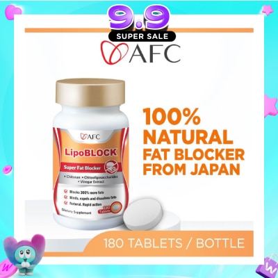 AFC - LipoBLOCK Chitosan Fat Binder Weight Management Tablet (Block Fats & Calories for Weight Loss & Slimming) 180s image