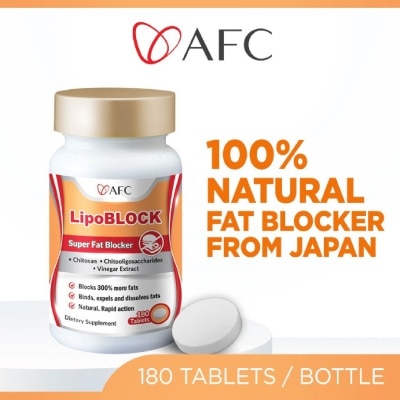 AFC - LipoBLOCK Chitosan Fat Binder Weight Management Tablet (Block Fats & Calories for Weight Loss & Slimming) 180s