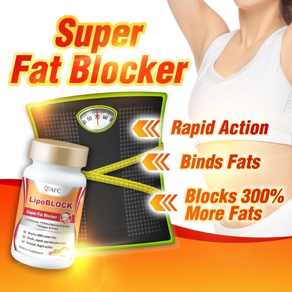 LipoBLOCK Dietary Supplement (Block Fats & Calories for Healthy Natural Weight Loss & Slimming ) 180s