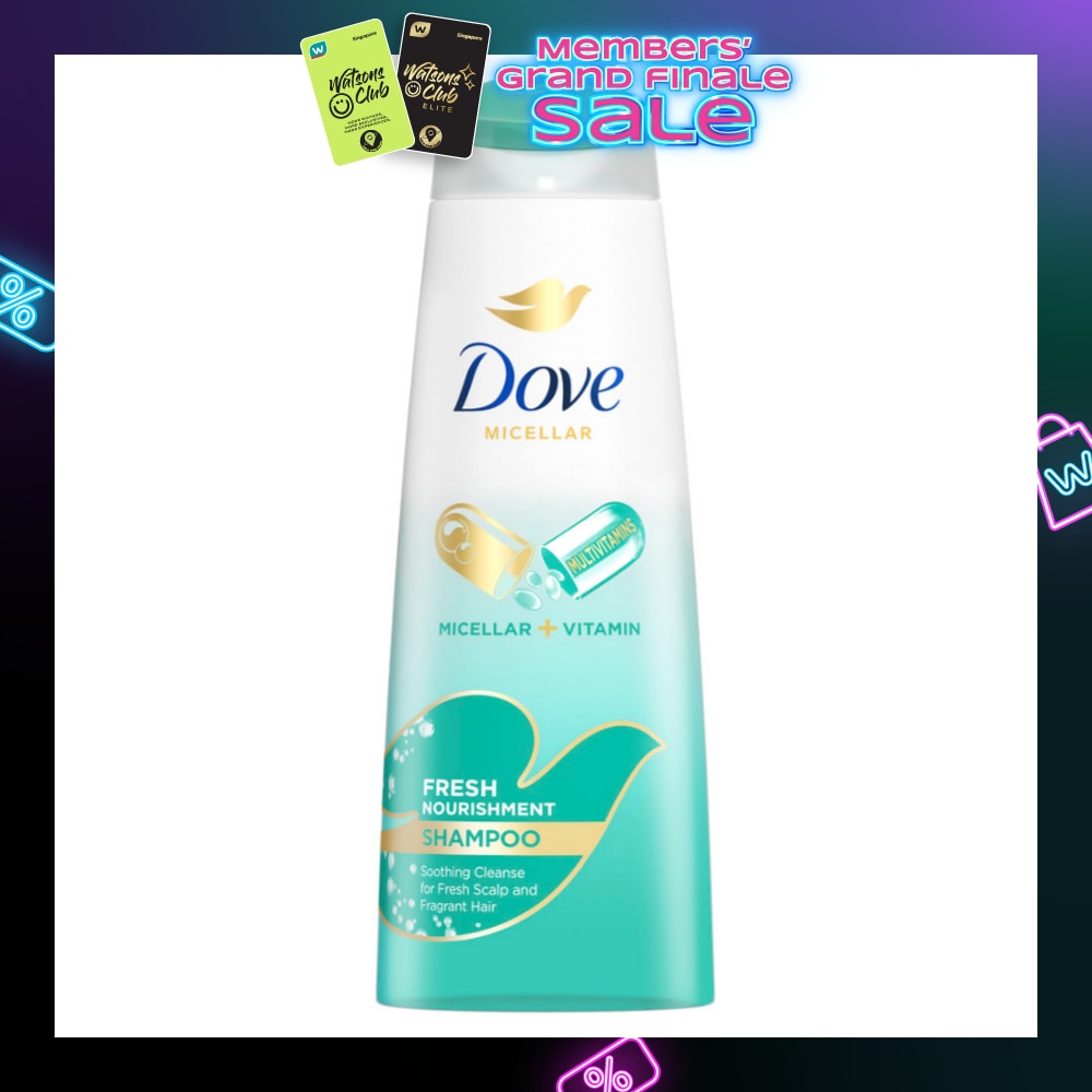 Dove Fresh Nourishment Micellar Shampoo 340ml (For Itchy Scalp and Dandruff Prone Hair)