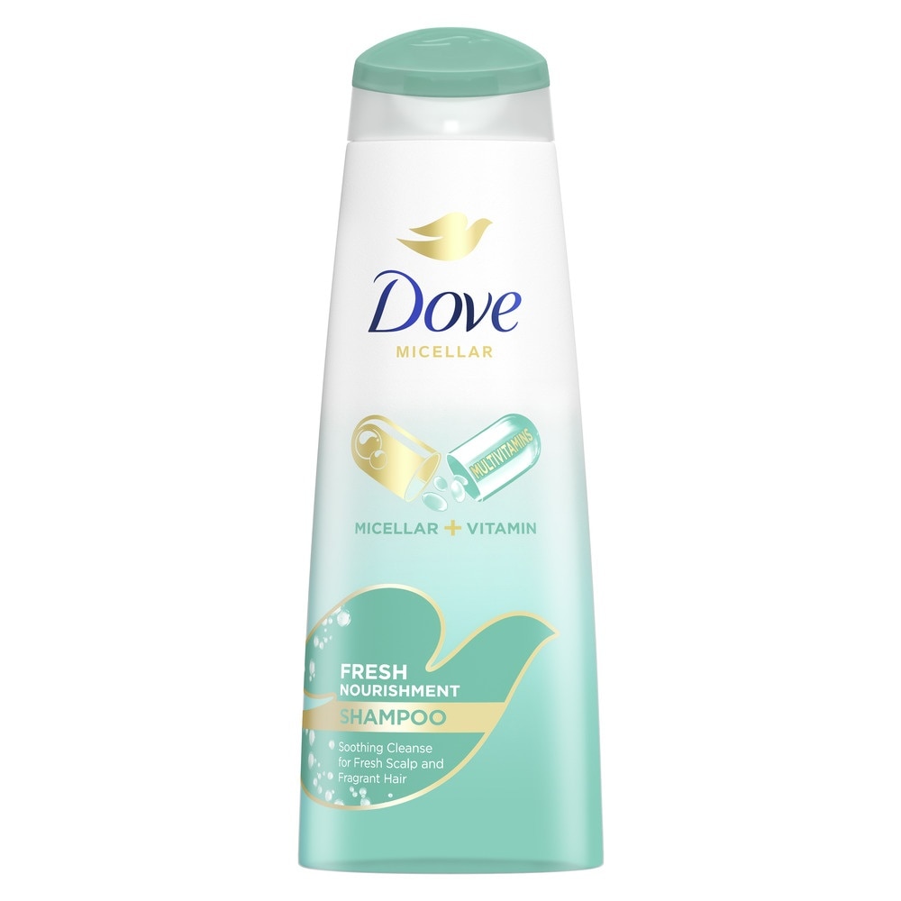 Dove Fresh Nourishment Micellar Shampoo 340ml (For Itchy Scalp and Dandruff Prone Hair)