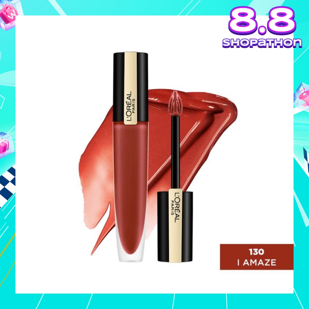 L'OREAL PARIS MAKEUP Rouge Signature Matte Lip Colour Liquid Lipstick 130 I Amaze 7ml