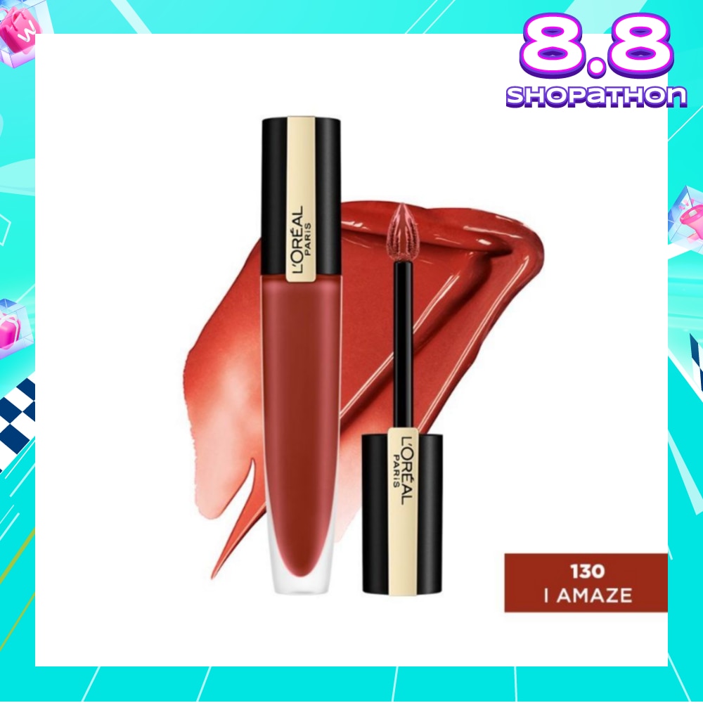 L'OREAL PARIS MAKEUP Rouge Signature Matte Lip Colour Liquid Lipstick 130 I Amaze 7ml