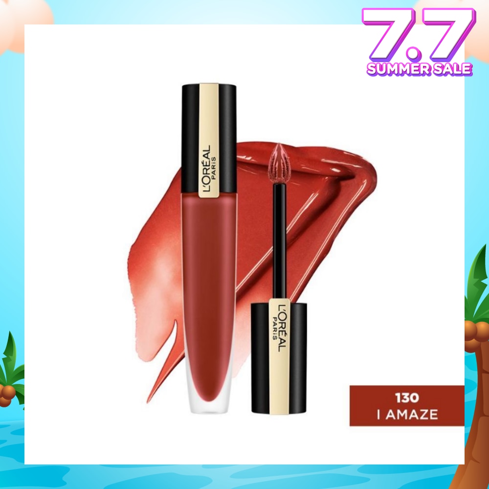 L'OREAL PARIS MAKEUP Rouge Signature Matte Lip Colour Liquid Lipstick 130 I Amaze 7ml