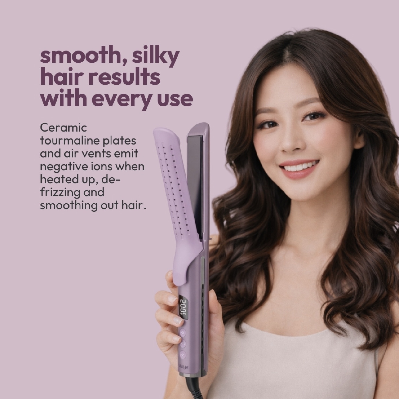 CoolStyler 2-in-1 Hair Straightener & Curler Purple 1s