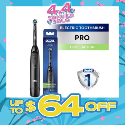 ORAL-B - Pro Crossaction Battery Electric Toothbrush Black (Removes Plaque Faster & Easier) 1s