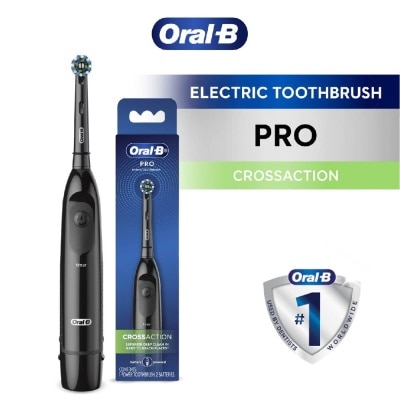 ORAL-B Pro Crossaction Battery Electric Toothbrush Black (Removes Plaque Faster & Easier) 1s