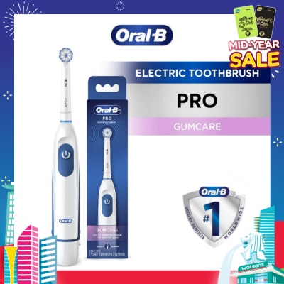 ORAL-B Pro Crossaction Battery Electric Toothbrush White (Removes Plaque Faster & Easier) 1s