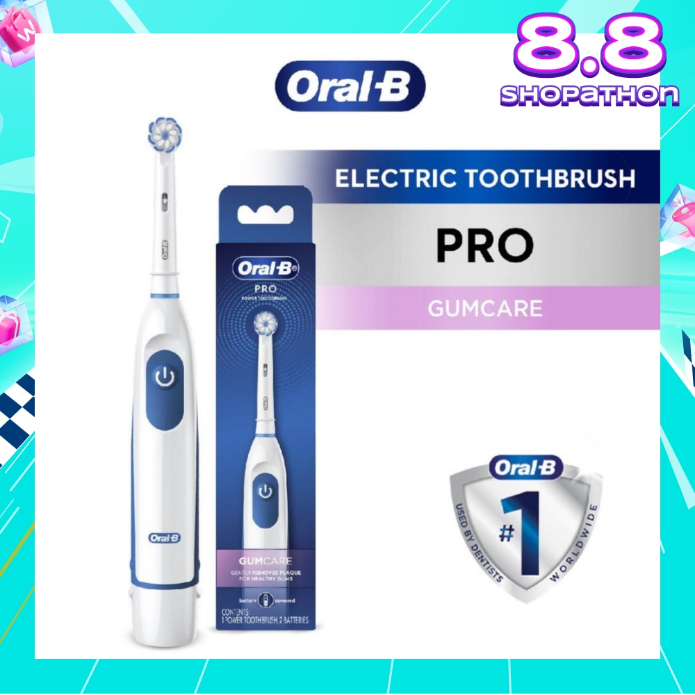 Pro Crossaction Battery Electric Toothbrush White (Removes Plaque Faster & Easier) 1s