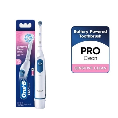 ORAL-B Pro Crossaction Battery Electric Toothbrush White (Removes Plaque Faster & Easier) 1s
