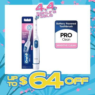 ORAL-B - Pro Crossaction Battery Electric Toothbrush White (Removes Plaque Faster & Easier) 1s