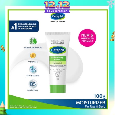 CETAPHIL Moisturizing Cream Face & Body Moisturizer (For Dry and Sensitive Skin) 100g