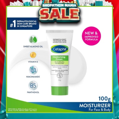 CETAPHIL - Moisturizing Cream&nbsp;Face & Body Moisturizer (For Dry and Sensitive Skin) 100g