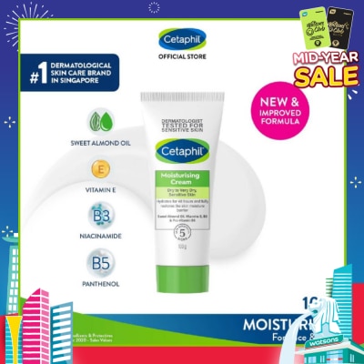 CETAPHIL Moisturizing Cream Face & Body Moisturizer (For Dry and Sensitive Skin) 100g