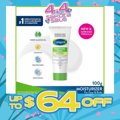 CETAPHIL - Moisturizing Cream&nbsp;Face & Body Moisturizer (For Dry and Sensitive Skin) 100g