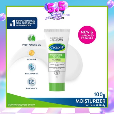 CETAPHIL - Moisturizing Cream&nbsp;Face & Body Moisturizer (For Dry and Sensitive Skin) 100g