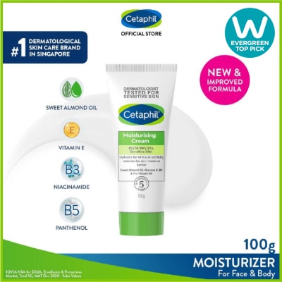 CETAPHIL Moisturizing Cream Face & Body Moisturizer (For Dry and Sensitive Skin) 100g image