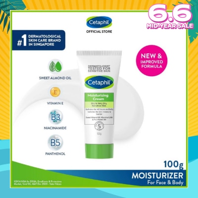 CETAPHIL Moisturizing Cream Face & Body Moisturizer (For Dry and Sensitive Skin) 100g