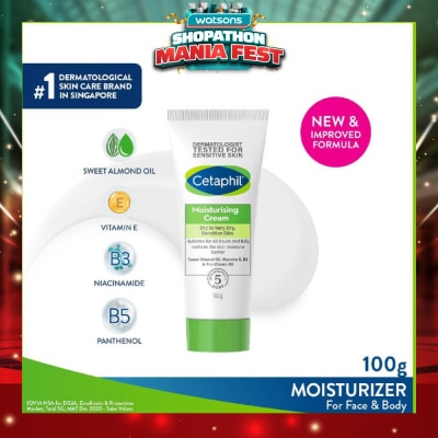 CETAPHIL - Moisturizing Cream&nbsp;Face & Body Moisturizer (For Dry and Sensitive Skin) 100g