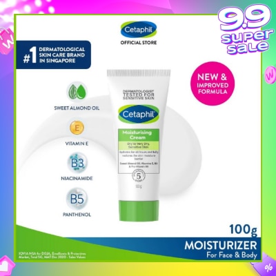 CETAPHIL Moisturizing Cream Face & Body Moisturizer (For Dry and Sensitive Skin) 100g
