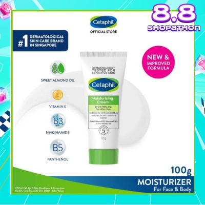 CETAPHIL Moisturizing Cream Face & Body Moisturizer (For Dry and Sensitive Skin) 100g