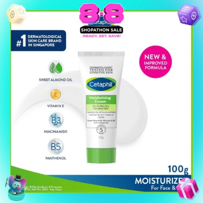CETAPHIL - Moisturizing Cream Face & Body Moisturizer (For Dry and Sensitive Skin) 100g