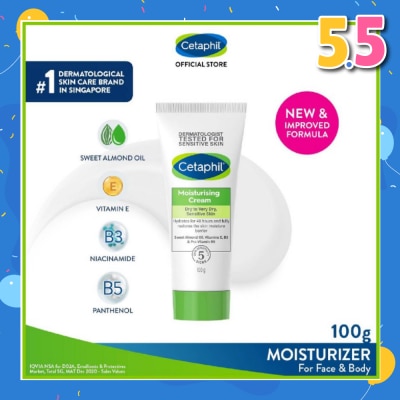 CETAPHIL Moisturizing Cream Face & Body Moisturizer (For Dry and Sensitive Skin) 100g
