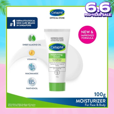 CETAPHIL Moisturizing Cream Face & Body Moisturizer (For Dry and Sensitive Skin) 100g