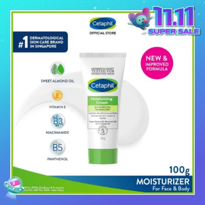 CETAPHIL Moisturizing Cream Face & Body Moisturizer (For Dry and Sensitive Skin) 100g